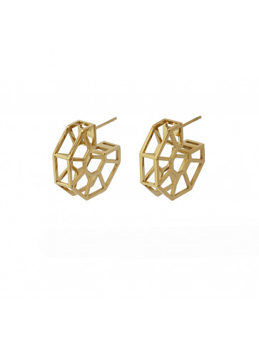 Hoop earrings - geometric cage design
