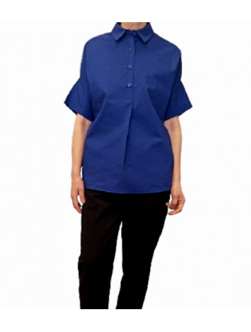 Plain cotton shirt - Royal blue