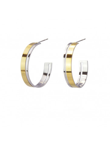 Surgical steel Hoop earrings - parallel bands
