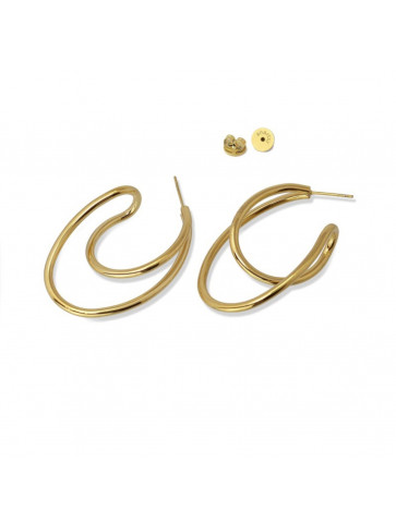 Hoop earrings - surgical steel - formed by a single line