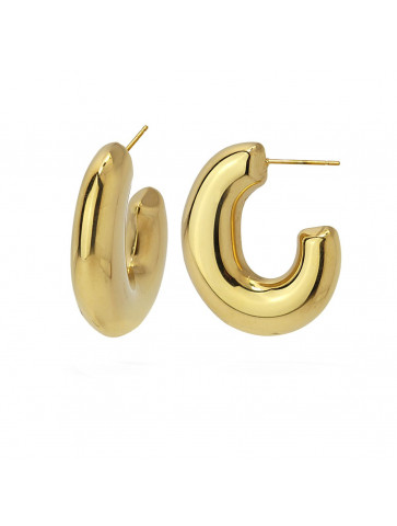 Hoop surgical steel earrings -  tubular design