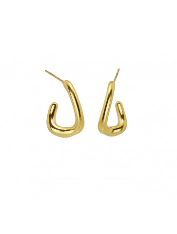 Wavy surgical steel hoop earrings
