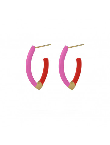 Earrings - V shape - duo-enamel colours