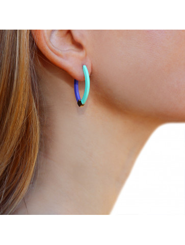 Earrings - V shape - duo-enamel colours