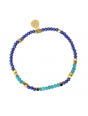 Elastic bracelet with colorful crystal beads