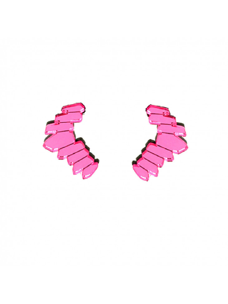 DIAMOND – PlexiGlass – Pink Mirror Earring