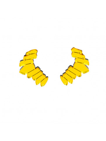DIAMOND – PlexiGlass – Yellow Mirror Earring