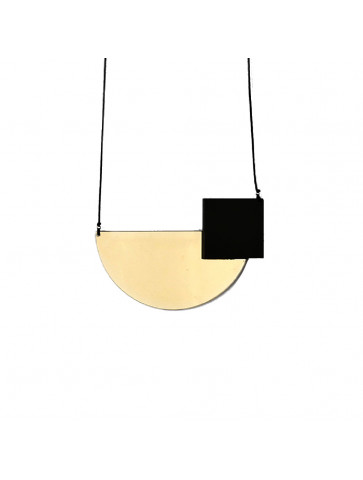 Plexiglass κολιέ - χρυσός καθρέφτης - Arc & square