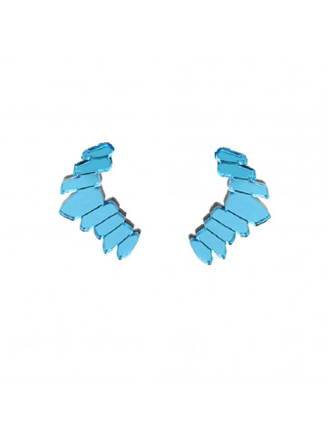 DIAMOND – PlexiGlass – Light blue Mirror Earring