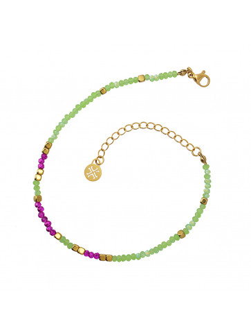Anklet - crystals and beads
