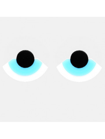 PlexiGlass - Earring -Eye Tricolor - White / light Blue