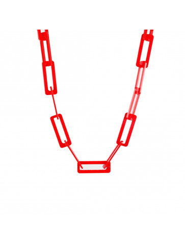 Plexiglass necklace - RECTANGULAR CHAIN – Red