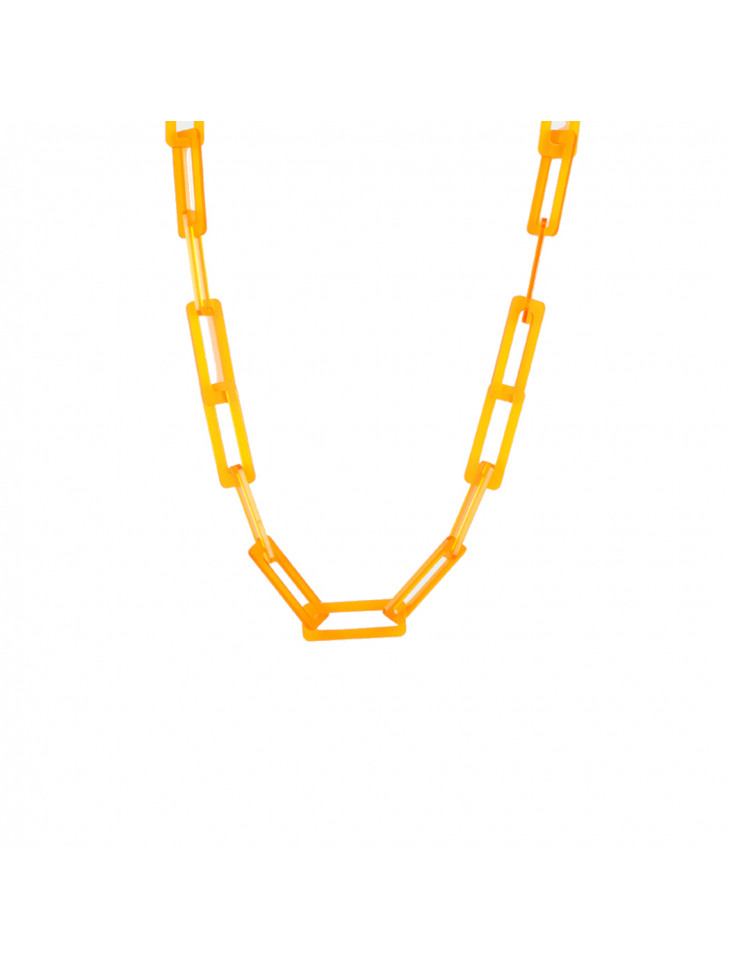 RECTANGULAR CHAIN - Plexiglass necklace - Orange