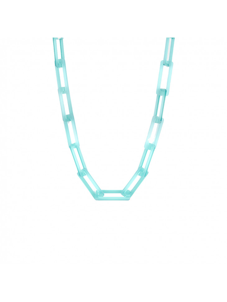 Plexiglass necklace-RECTANGULAR CHAIN  - Turquoise