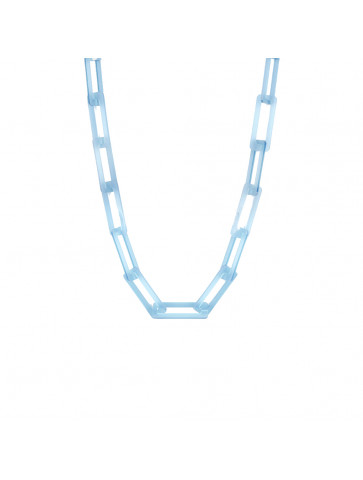 Plexiglass necklace - RECTANGULAR CHAIN - Light blue