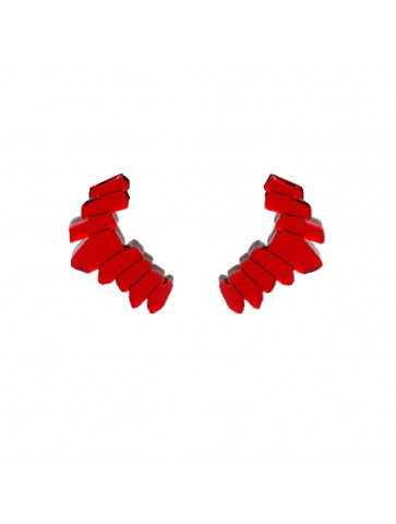 DIAMOND – PlexiGlass – Red Mirror Earring