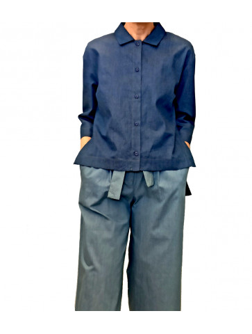 Asymmetric jean shirt