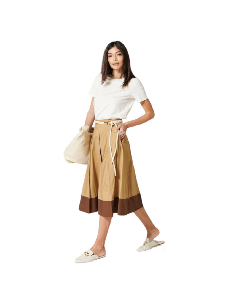 Beige skirt - wide pleats