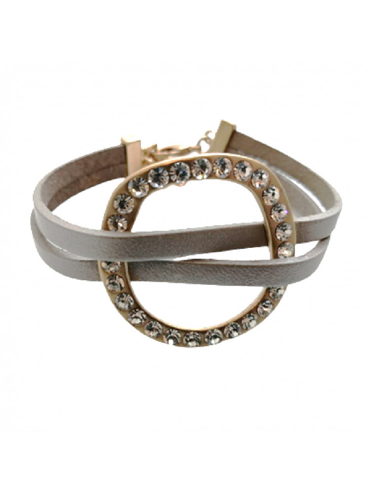 Bracelet - 2 Gray leathers