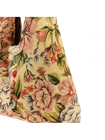 Fabric shoulder bag - colorful flowers  print
