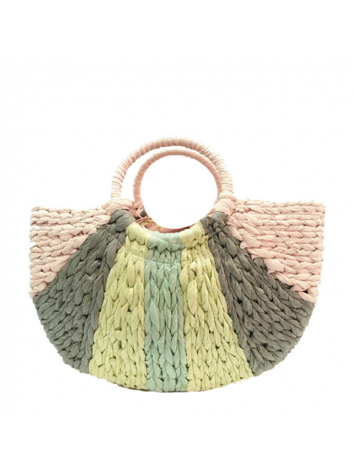 Knitted Bag-Straw handles