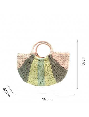Knitted Bag-Straw handles