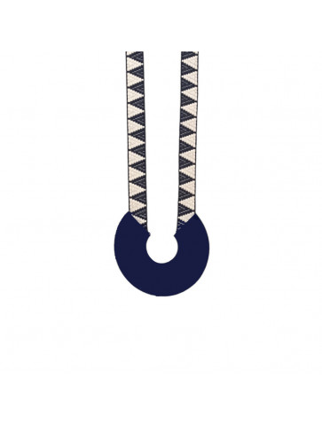 Plexiglass necklace - Horseshoe - dark Blue- White