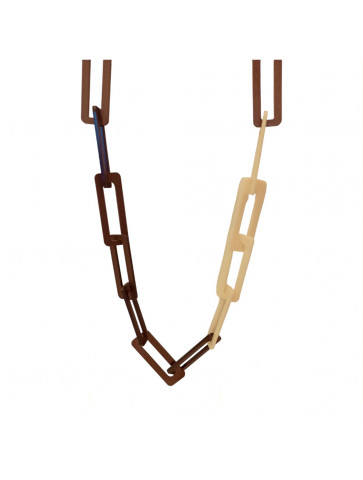 Plexiglass necklace - RECTANGULAR CHAIN – Brown-beige