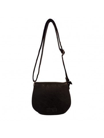 Μαύρη τσάντα - ημικυκλικό σχήμα