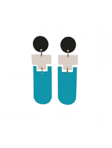 Plexiglass earrings-Two-tone