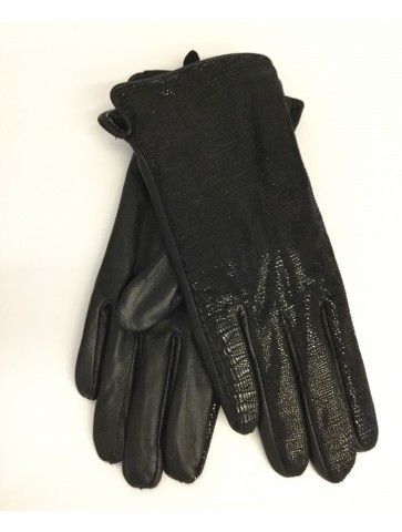 Black “snake “ leather gloves