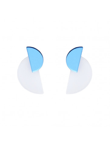 Plexiglass earrings-Blue Mirror
