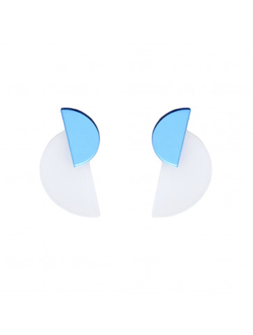 Plexiglass earrings-Blue Mirror