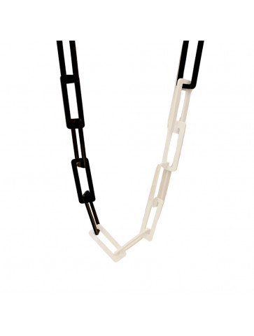 Plexiglass necklace - RECTANGULAR CHAIN – BLACK -WHITE