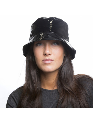 Bucket hat -patent leather