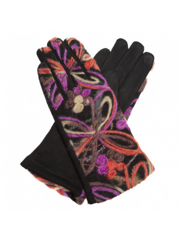 Suede Gloves-Flowers