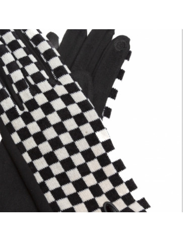 Suede gloves-Chessboard
