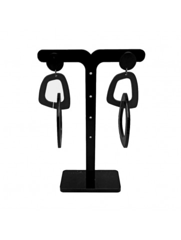 Earrings - plexiglass - two irregular circles