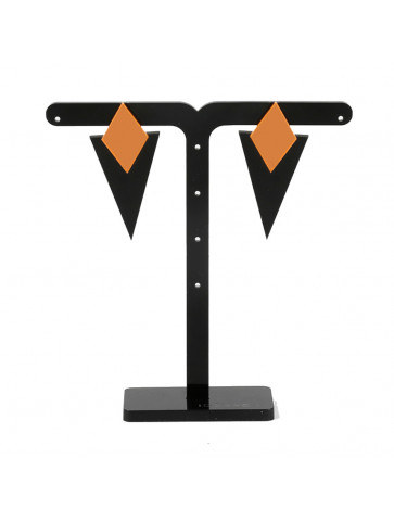 Plexiglass earrings - Black - orange mirror