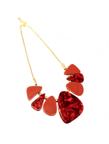 Short necklace - marble effect