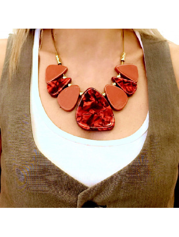 Short necklace - marble effect