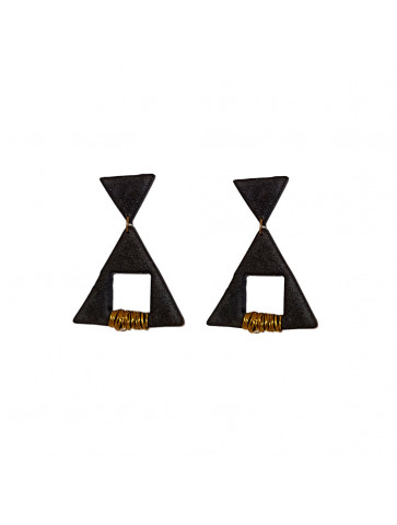 Handmade clay earrings - triangular shape