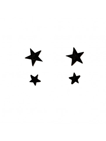 Set - handmade clay earrings - black stars