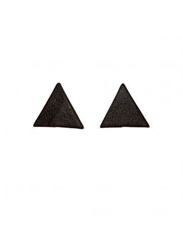 Handmade clay earrings - black triangular shape