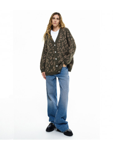 Cardigan with spotted print