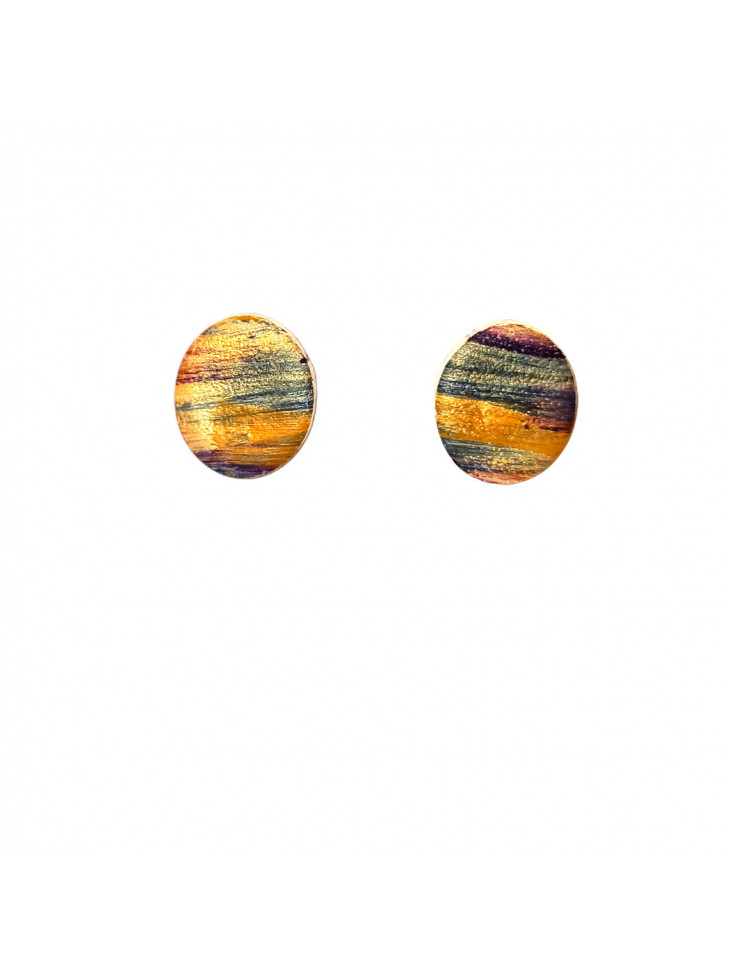 Hand painted colorful polymer clay earrings