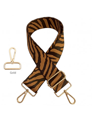 Bag strap - brown zebra print