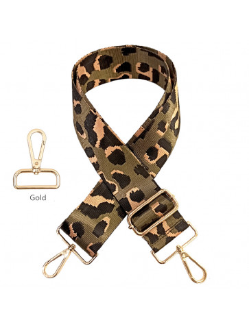 Bag strap - leopard print-khaki
