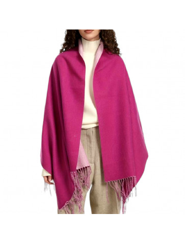 Monochrome 2-sided pashmina - fuchsia