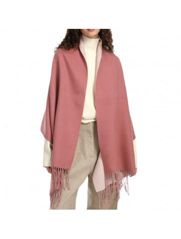 Monochrome 2-sided pashmina - Pink